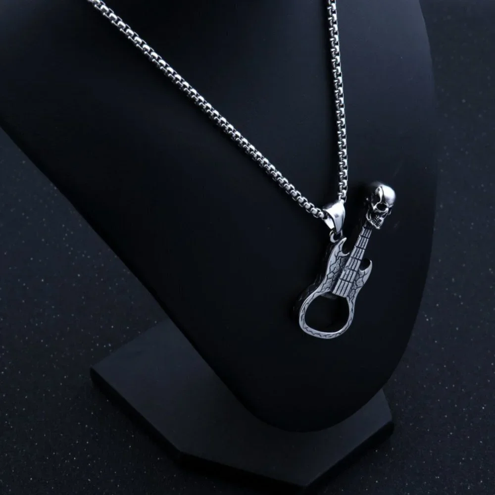 ❤️Music Lover Stainless Steel Guitar Necklace , N90201P102